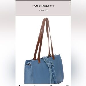 Carla Mancini Blue Leather Shoulder Bag